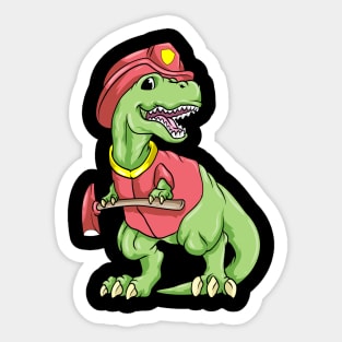 Cool dinosaur as a firefighter with an axe Sticker